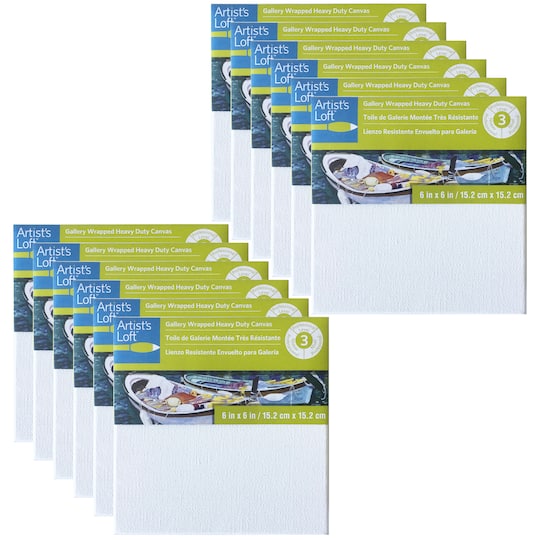 Artists Loft; 12 Pack: Level 3 Gallery Wrapped Heavy Duty Canvas by Artist's Loft®; Category:Bulk Canvas; Image:1